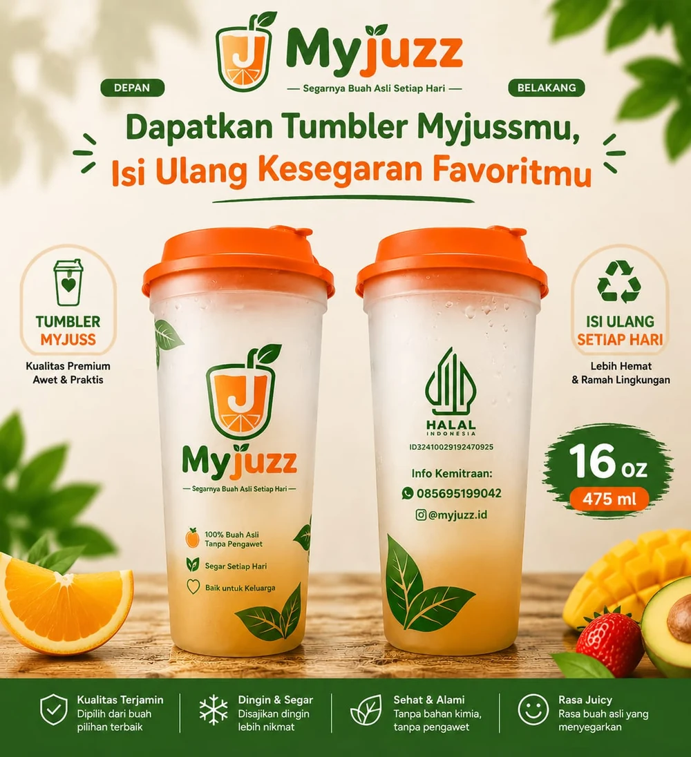 Promo tumbler isi ulang Myjuss